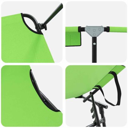 Сгъваем шезлонг 2-човек 2 pcs Зелен 56 x 190 x 81cm текстил