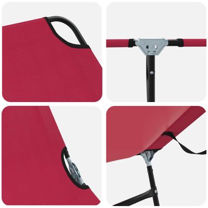 Сгъваем шезлонг Червено 188 x 57 x 86,5 см Полиестер