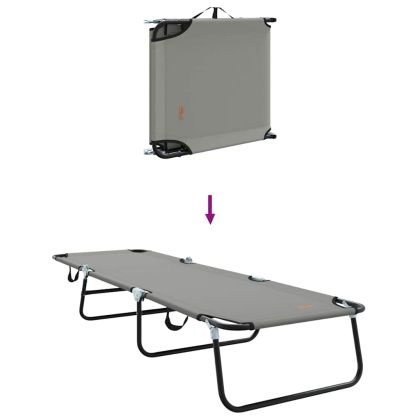 Сгъваем шезлонг 2-човек 2 pcs Сив 56 x 189 x 87см текстил