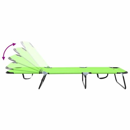 Сгъваем шезлонг 2 pcs Зелен 188 x 57 x 86,5 см Полиестер