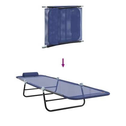 Сгъваем шезлонг 1-човек Нейви 182 x 55 x 85.5 см Textilene