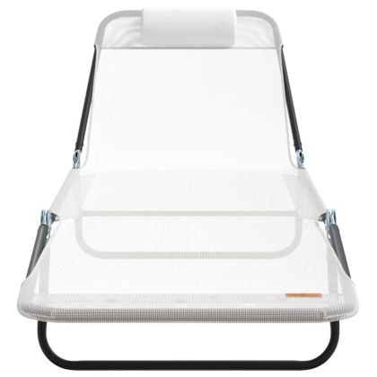 Сгъваем шезлонг 2-човек 2 pcs Крем 182 x 55 x 85.5 см Textilene