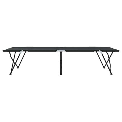 Сгъваемо къмпинг легло 2 pcs Черно 206 х 76 х 74 см