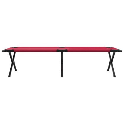 Сгъваемо къмпинг легло Червено Оксфордска тъкан