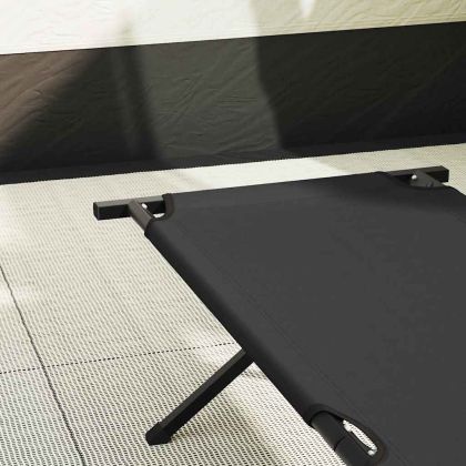 Сгъваемо къмпинг легло Черно Оксфордска тъкан