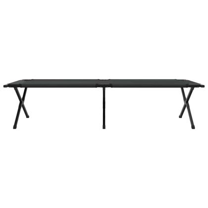 Сгъваемо къмпинг легло Черно Оксфордска тъкан