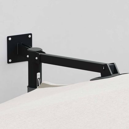 Градински парасол Бежов и черен 248 x 248 x 148 см