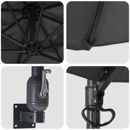 Градински парасол Антрацит и черен 248 x 248 x 148 см