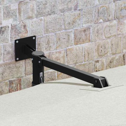 Градински парасол Бежов и черен 248.5 x 247.5 x 160 см