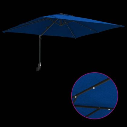 Градински парасол Азурно син 248.5 x 247.5 x 160 см текстил