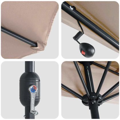 Градински парасол Таупе 294 x 150 x 223 см текстил