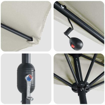 Градинен чадър половина Пясък 294 x 150 x 224 см текстил