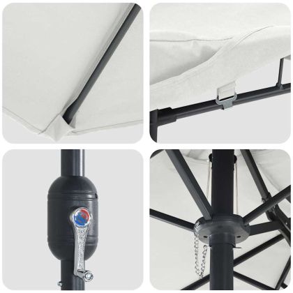 Градински парасол Пясък 385 x 209 x 244 см текстил