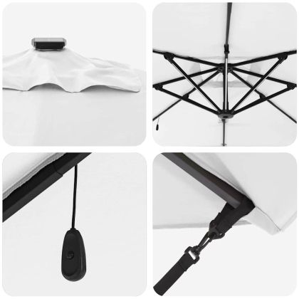 Плажен чадър Пясък 286 x 285 x 270 см Алуминий