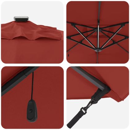 Плажен чадър Теракота 286 x 285 x 270 см Алуминий