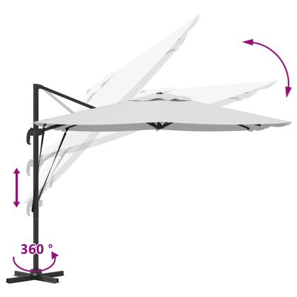 Рома Парасол Бежово 286 x 285 x 265 см Полиестер и алуминий