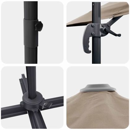 Рома Парасол Таупе 286 x 285 x 265 см Полиестер и алуминий