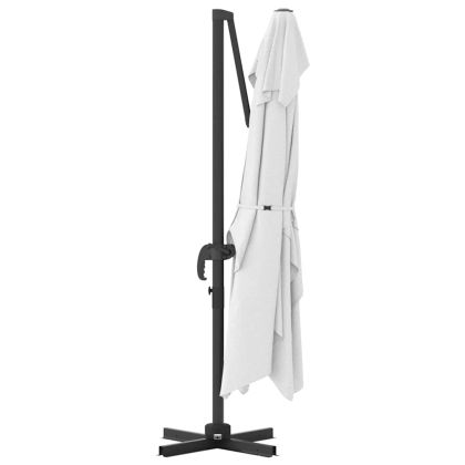 Чадър Рома с ветрило Бежов и черен 352 x 251 x 260 см