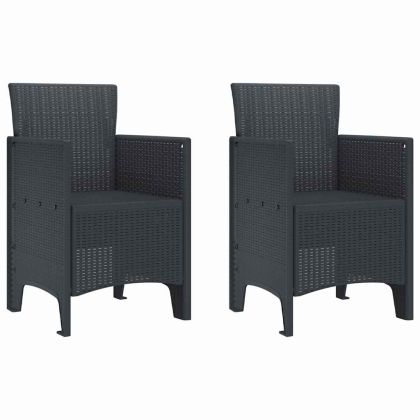 Градински стол 2 pcs Антрацит 53 x 49 x 85 см PP