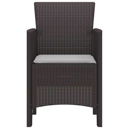 Градински стол 2 pcs Кафяво 53 x 49 x 85 см PP