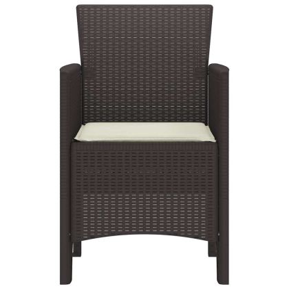 Градински стол 2 pcs Кафяво 53 x 49 x 85 см PP