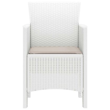 Градински стол 2 pcs Бяло 53 x 49 x 85 см PP