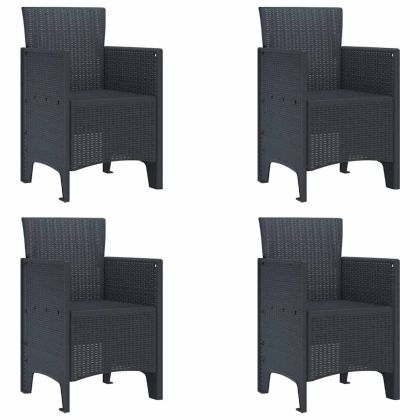 Градински стол 4 pcs Антрацит 53 x 49 x 85 см PP