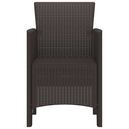 Градински стол 4 pcs Кафяво 53 x 49 x 85 см PP