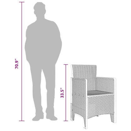 Градински стол 4 pcs Кафяво 53 x 49 x 85 см PP