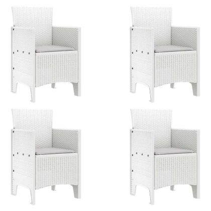 Градински стол 4 pcs Бяло 53 x 49 x 85 см PP