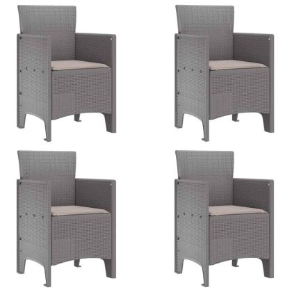 Градински стол 4 pcs Светлосиво 53 x 49 x 85 см PP