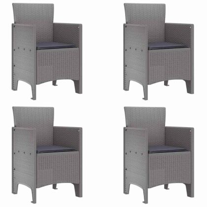 Градински стол 4 pcs Светлосиво 53 x 49 x 85 см PP