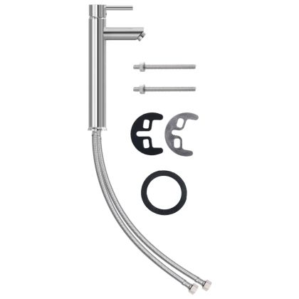 Мивка за баня с кран и сифон, матирано закалено стъкло