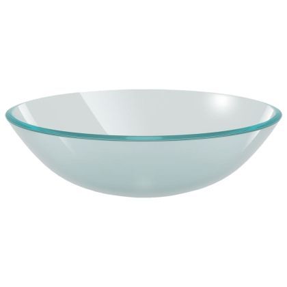 Мивка за баня с кран и сифон, матирано закалено стъкло