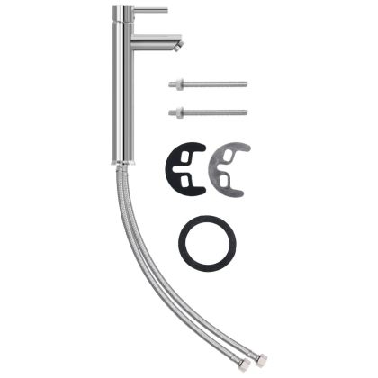 Мивка за баня с кран и сифон, кафяво закалено стъкло