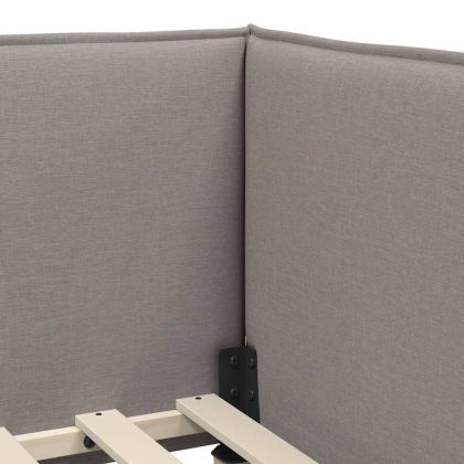 Ъглова рамка за легло с таблото Таупе 100 см x 200 см Кадифе