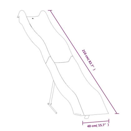 Детска пързалка, синя, 210x40 см, полипропилен