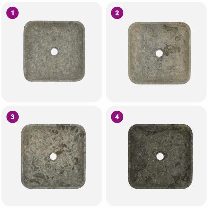 Сива мивка, 40x40x10 см, мрамор