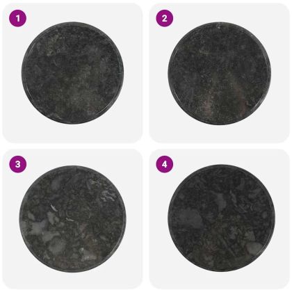 Плот за маса, черен, Ø60x2,5 см, мрамор