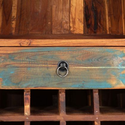 Стойка за вино, 50x40x180 см, регенерирано дърво масив