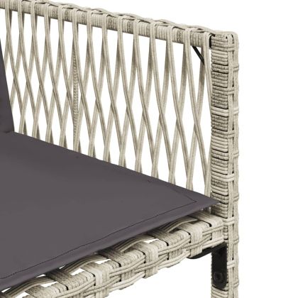 Градински комплект с възглавници 17 части полиратан светлосив