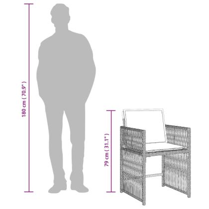 Градински трапезен комплект 5 части с възглавници светлосив