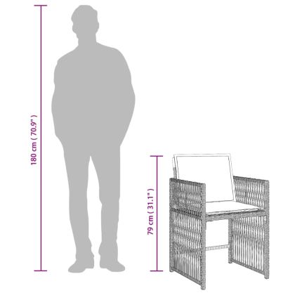 Градински трапезен комплект 9 части с възглавници светлосив
