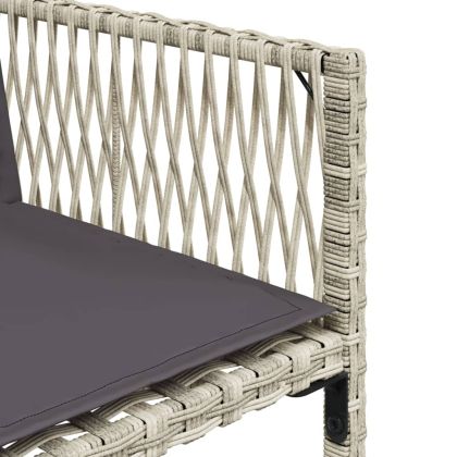 Градински комплект с възглавници 11 части, светлосив полиратан