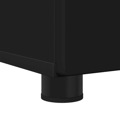 Комплект мебели за баня 3 pcs Черно Инженерно дърво & Метал