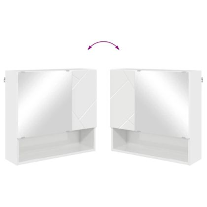 Комплект мебели за баня Монтиране на стена 4 pcs Лъскаво бяло