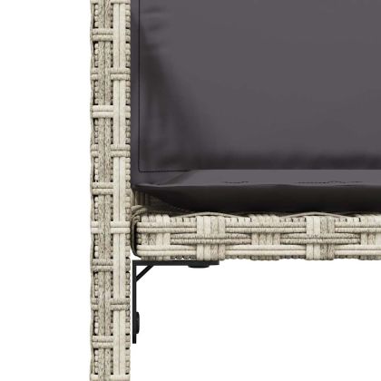 Градински столове с възглавници, 4 бр, светлосиви, полиратан