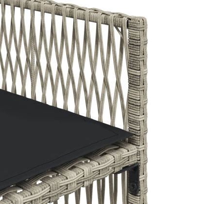 Градински столове с възглавници, 4 бр, светлосиви, полиратан