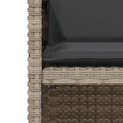 Бистро комплект с възглавници 3 части светлосив полиратан