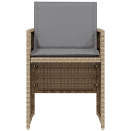 Бистро комплект с възглавници 3 части бежов микс полиратан